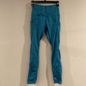 Ododos high waist leggings with pockets in teal space dye, XS